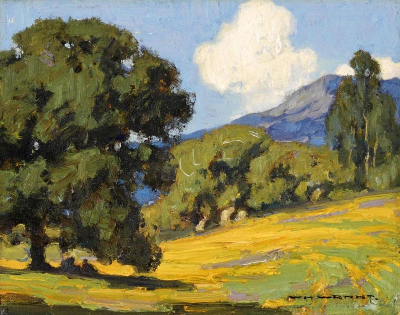 California Wildflowers And Oaks Artwork by William Wendt