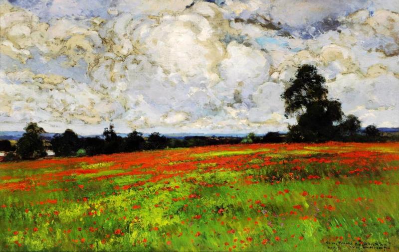 Clouds Over A Field Of Poppies, 1899 Artwork by William Wendt