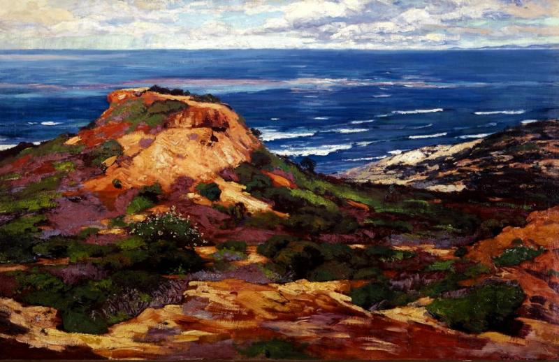 Orange Coast With Blue Sea Beyond Artwork by William Wendt