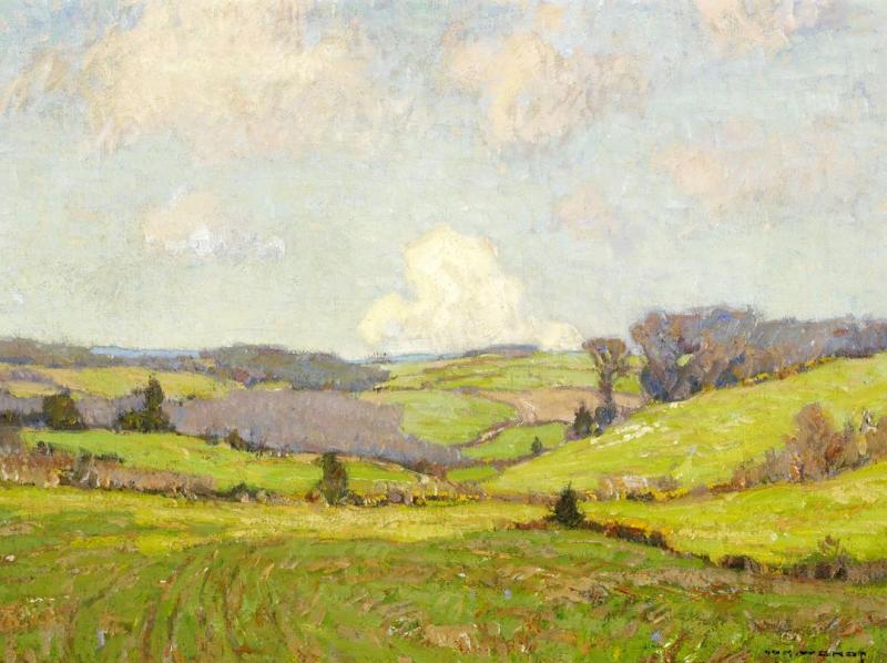 Passing Clouds Over Open Fields Artwork by William Wendt