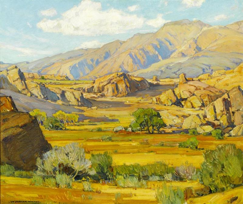 Rocky Desert Mountains Artwork by William Wendt
