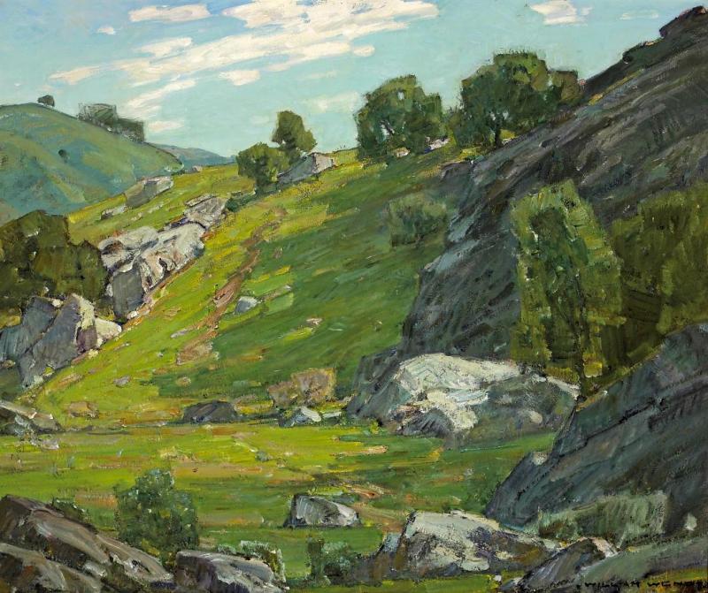 The Cow Trail Artwork by William Wendt