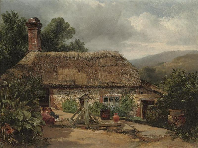 A Cottage At Albury, Surrey, 1856 Artwork by George Cole