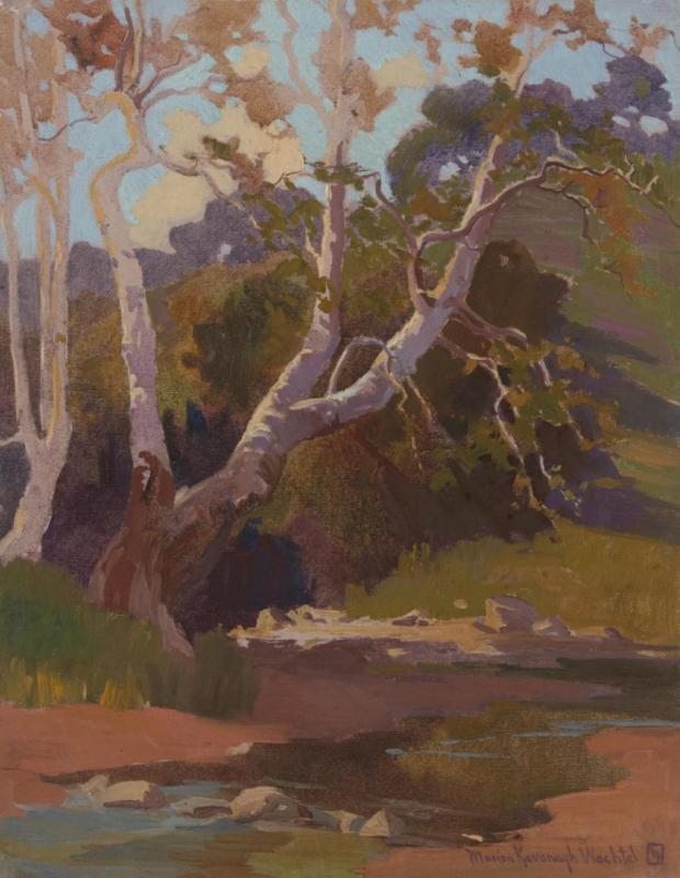 Oaks Along A Stream Artwork by Marion Kavanaugh Wachtel