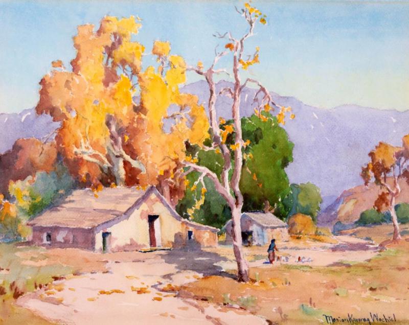 Old Adobe Farmyard Artwork by Marion Kavanaugh Wachtel