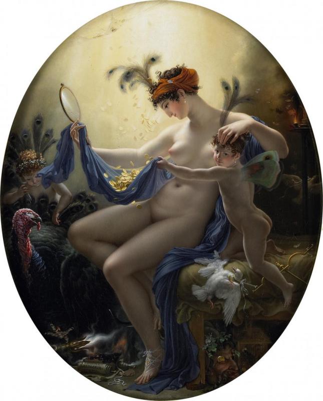 Portrait Of Mademoiselle Lange As Danae, 1799 Artwork by Anne-Louis Girodet de Roussy-Trioson