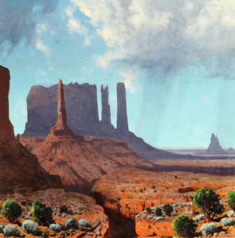 A Squall Over Monument Valley Artwork by James Swinnerton