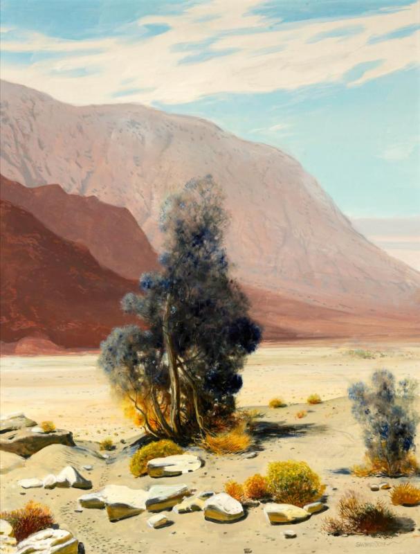 Lone Blue Smoke Tree Artwork by James Swinnerton