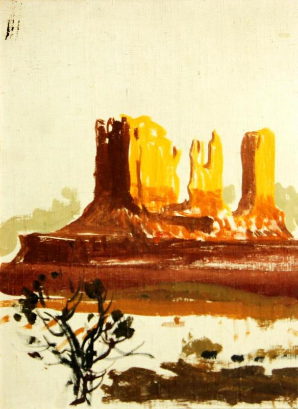 Sketch Of Monument Valley Artwork by James Swinnerton