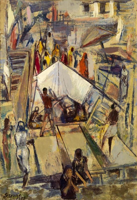 On The Ganges, Benares, 1952 Artwork by Maurice Sterne