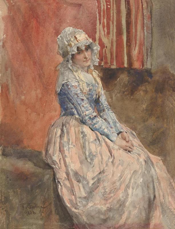 A Seated Woman, 1888 Artwork by Franz Skarbina