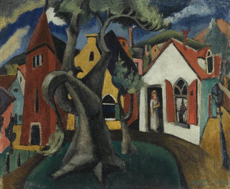 Village Scene, 1910-1920 Artwork by Maurice Sterne