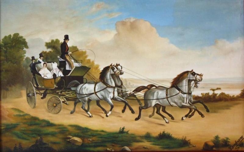 The Barouche, 1836 Artwork by Horace Vernet