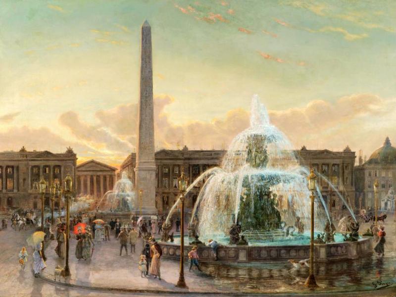 Place De La Concorde, Paris Artwork by Gustav Pope