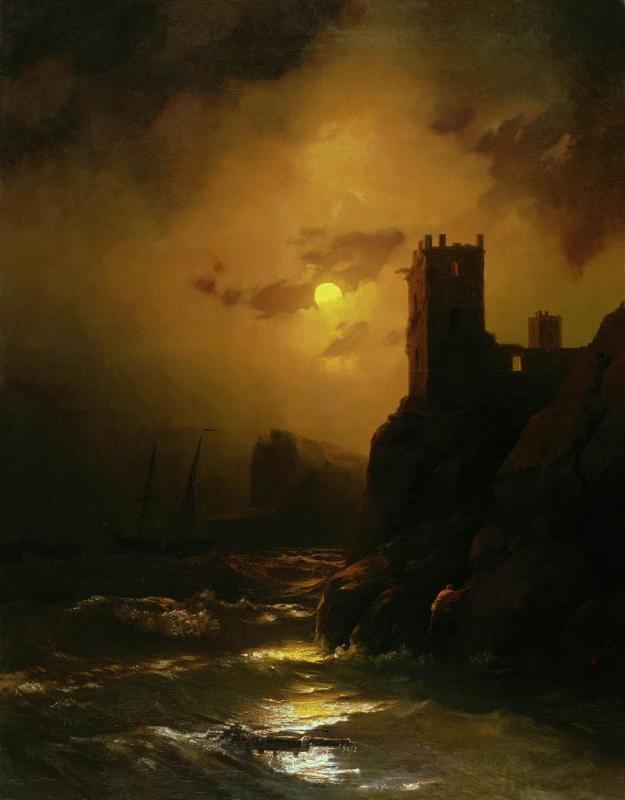 Tower, Shipwreck, 1847 Artwork by Ivan Constantinovich Aivazovsky