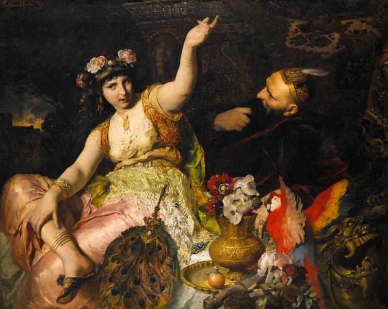 Sheherazade And Sultan Schariar, 1880 Artwork by Ferdinand Keller