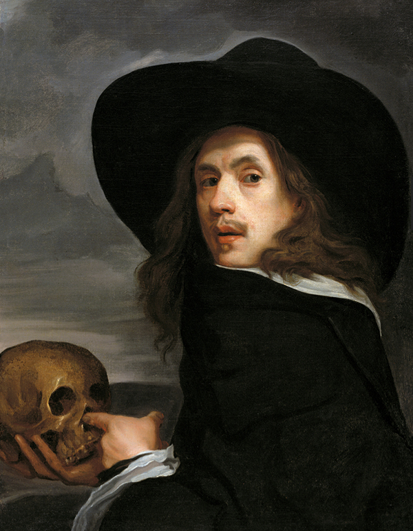 Self-portrait With A Skull, 1660 Artwork by Michael Sweerts