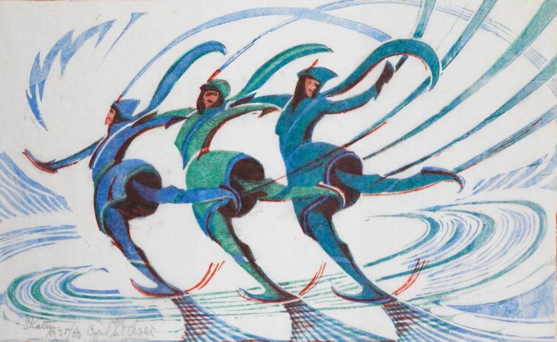 Skaters, 1932 Artwork by Cyril Edward Power