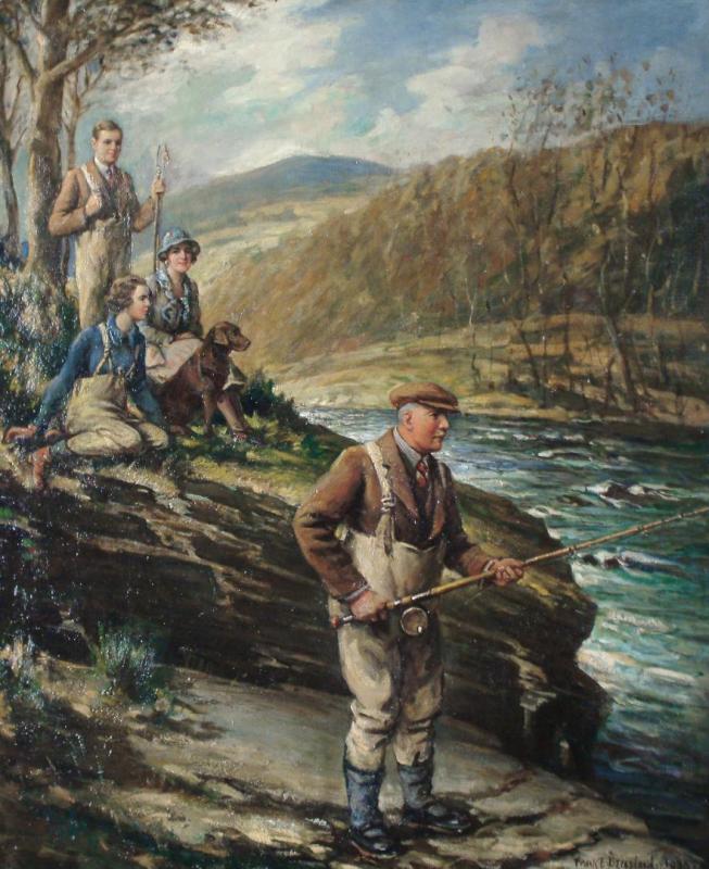 A Fishing Conversational Piece, Ross-on-wye, 1936 Artwork by Frank Ernest Beresford
