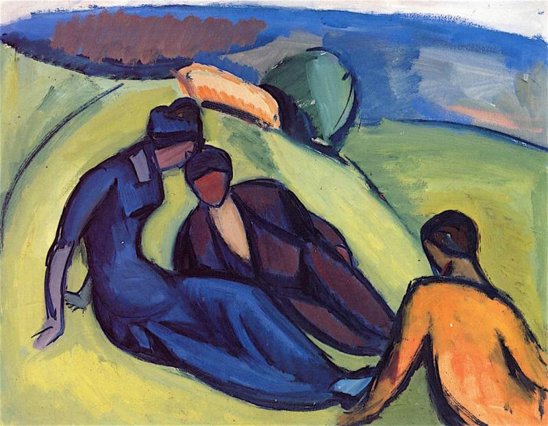 Three Women In A Landscape, C.1909 Artwork by André Lhote