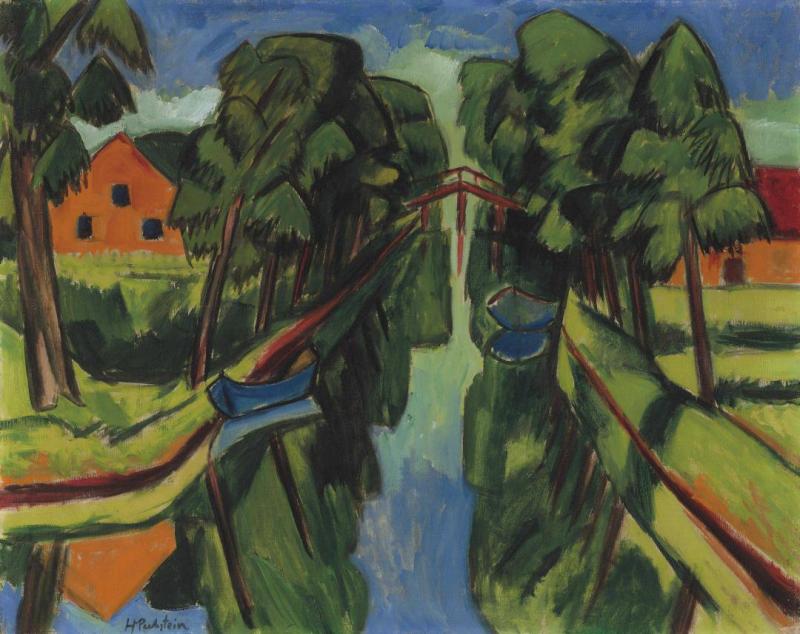 Der Mühlengraben, 1921 Artwork by Hermann Max Pechstein
