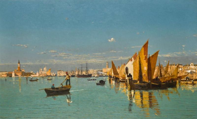 A View Of St Marks Basin With The Punta Della Dogana Artwork by Guglielmo Ciardi