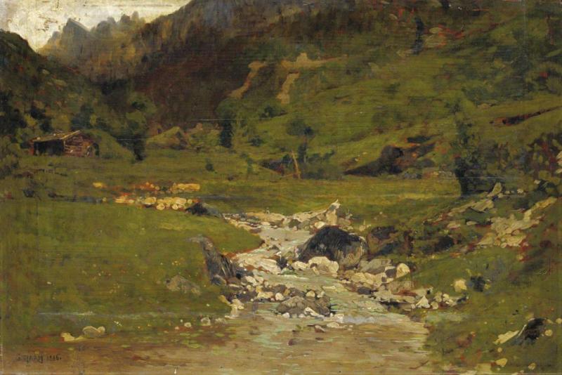 Il Ruscello, 1886 Artwork by Guglielmo Ciardi