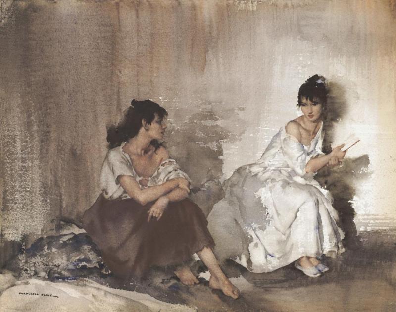 Light And Shade Artwork by Sir William Russell Flint