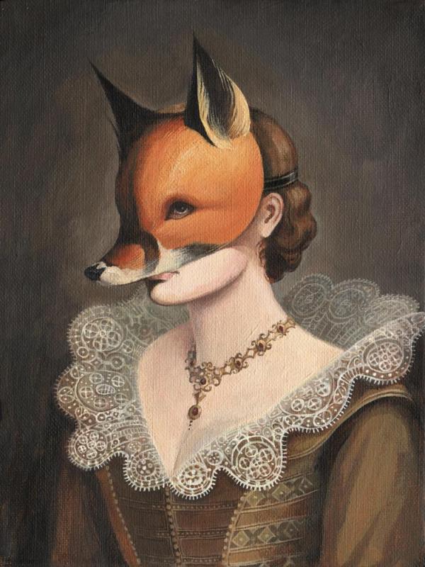 Woman In A Fox Mask Artwork by Collections