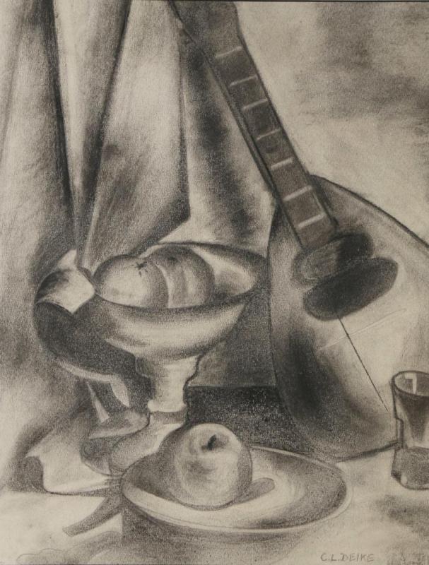 Still-life With Mandolin And Fruit, C. 1920s Artwork by Clara Deike