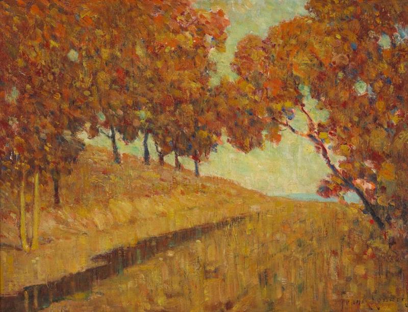 Autumn (hillside, Trees, Rust) Artwork by Frank Coburn
