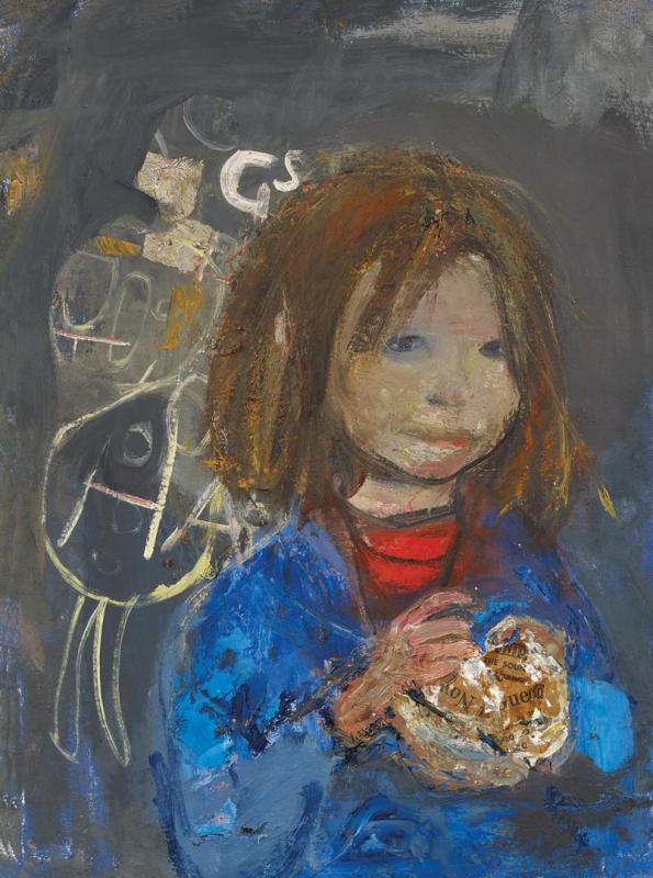Girl With A Poke Of Chips, C.1960-63 Artwork by Joan Eardley