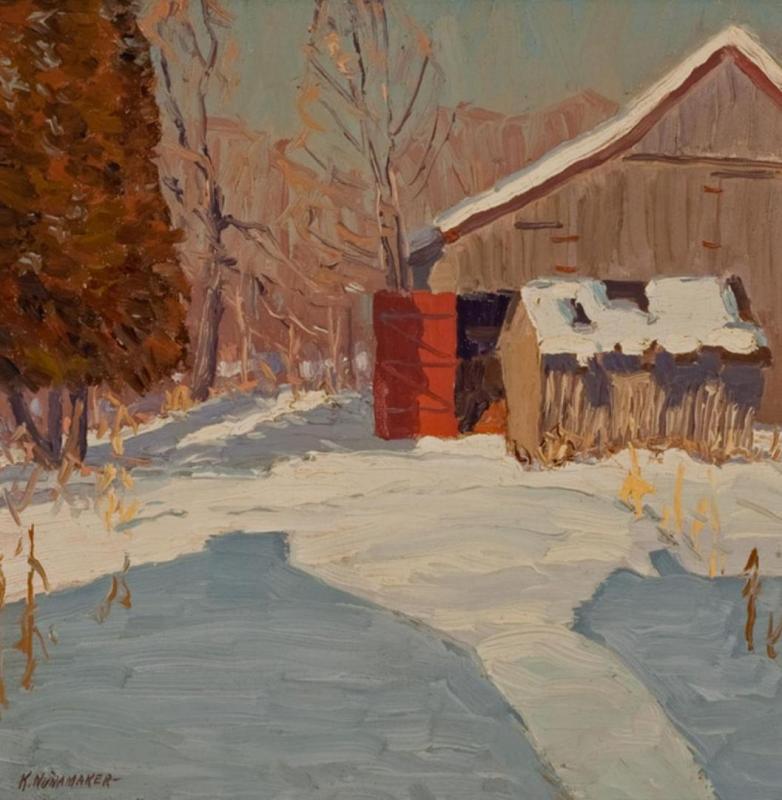 Backyard, C.1925 Artwork by Kenneth Nunamaker