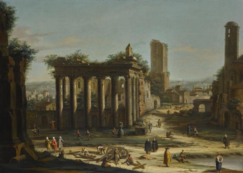 Rome, A Capriccio View Of The Forum Artwork by Jacopo Fabris
