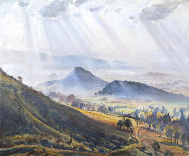 Sun Rays On The Malvern Hills Artwork by Dame Laura Knight
