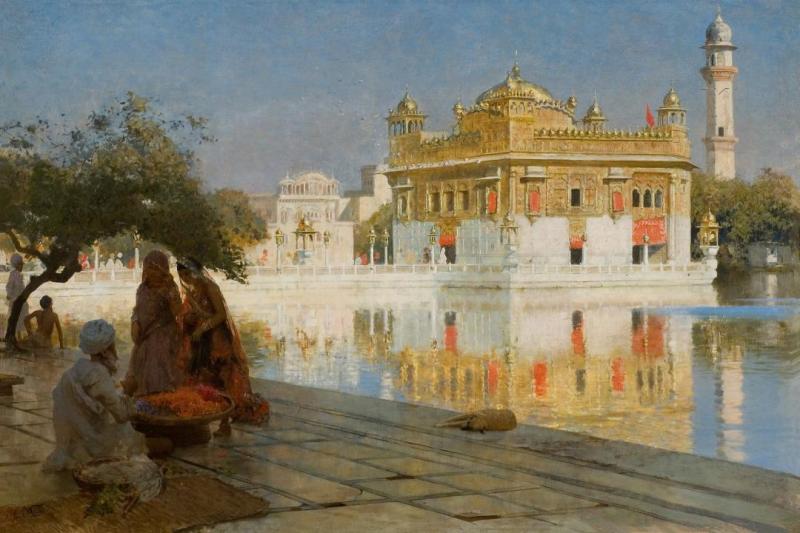 Across The Pool To The Golden Temple Of Amritsar, Circa 1882-1883 Artwork by Edwin Lord Weeks