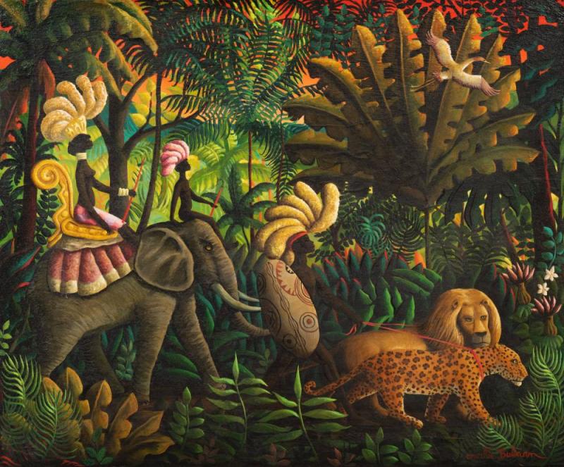 Entourage De La Reine, 1965 Artwork by Orville Bulman