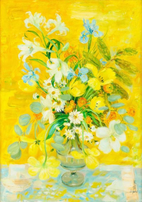 Fleurs: Iris, Lilies, Daisies And Other Flowers In A Vase Artwork by Le Pho