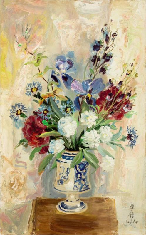 Les Pivoines Et Les Iris, 1960 Artwork by Le Pho
