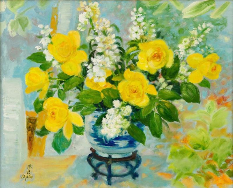 Les Roses Thé Artwork by Le Pho