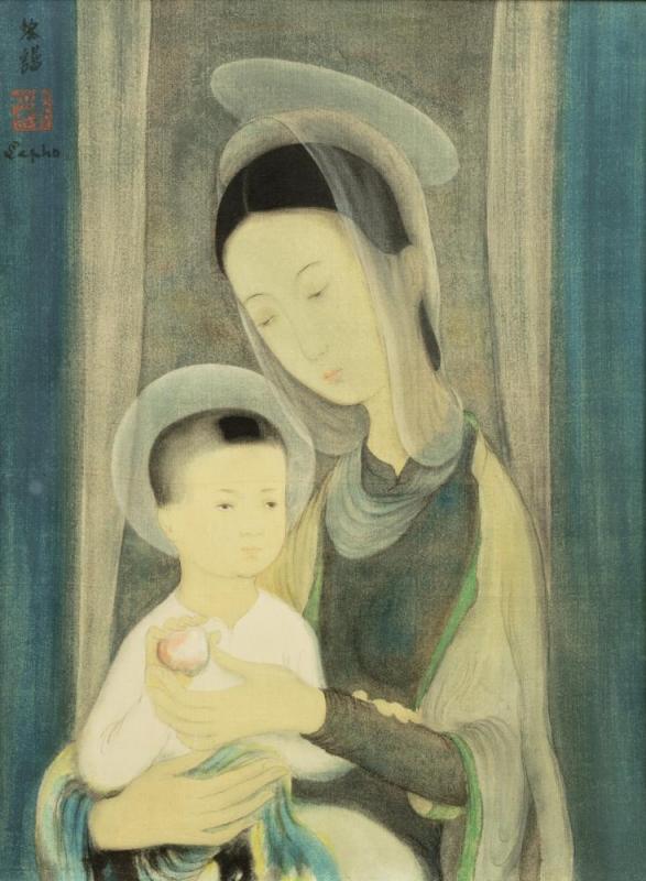 Vierge à L'enfant, 1935 Artwork by Le Pho