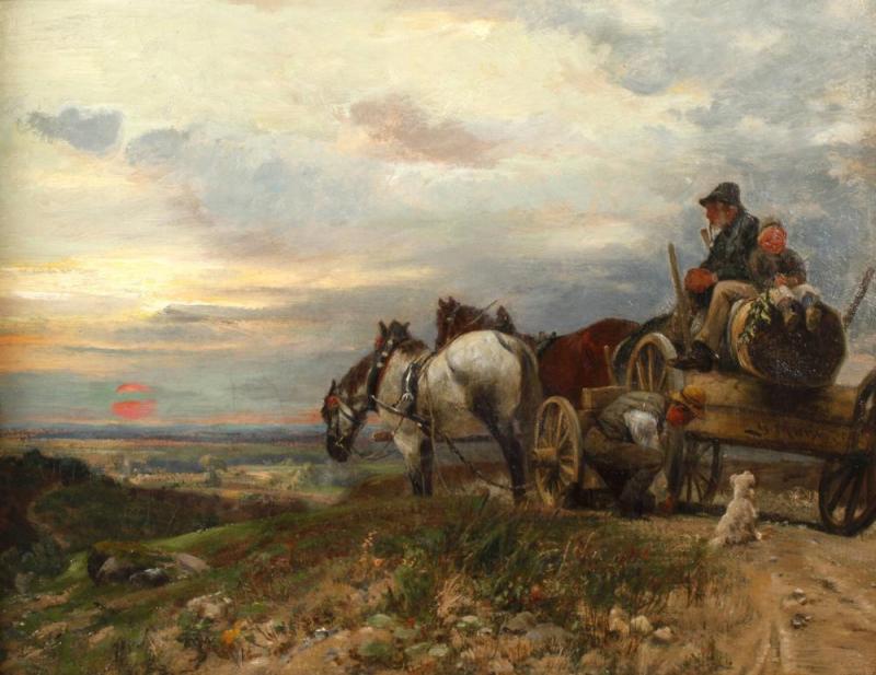 Abendliche Heimkehr, C. 1900 Artwork by Gustav Marx