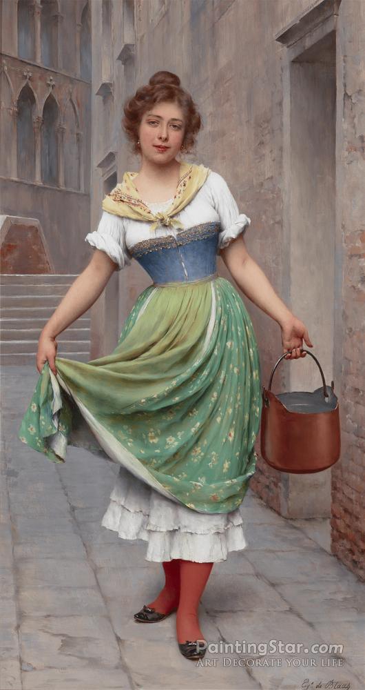 The Water Carrier, 1902 Artwork by Eugen Von Blaas