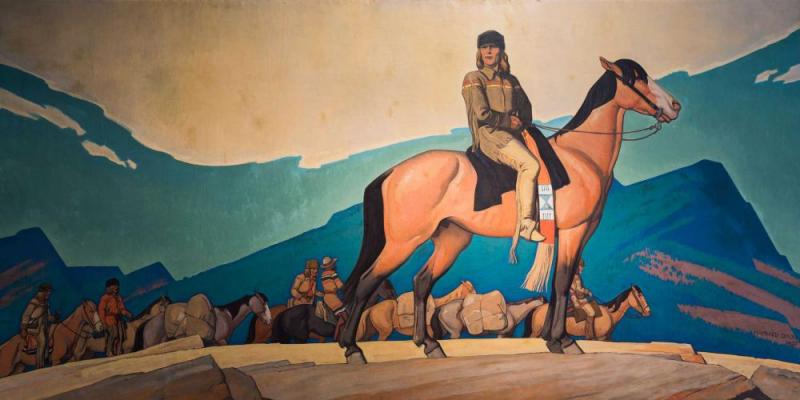 Kit Carson With Mountain Men, 1935 Artwork by Maynard Dixon