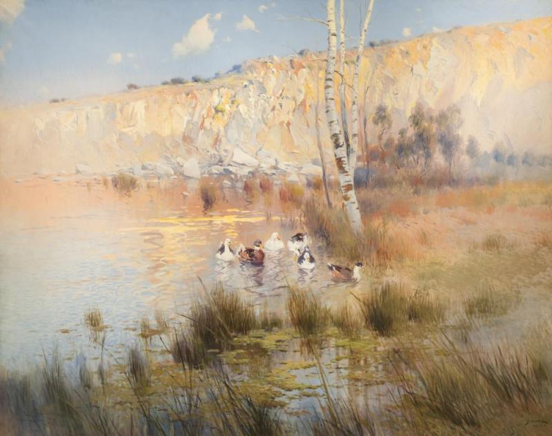 The Lagoon, 1908 Artwork by Segundo Matilla Marina