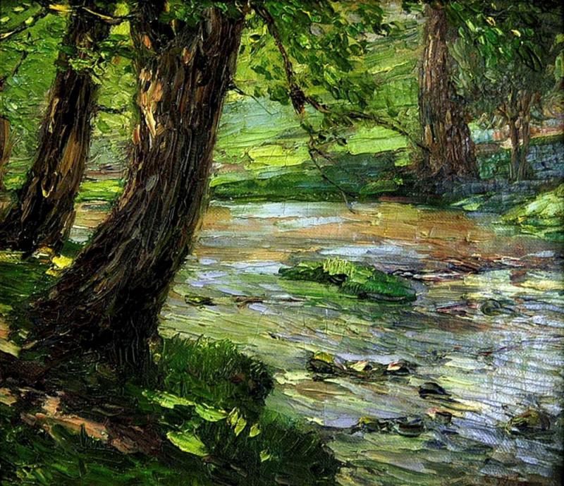 Woodland Stream Artwork by Catherine Wiley