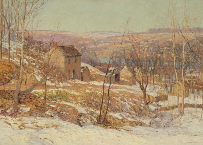 Winter In The Valley, Circa 1920 Artwork by Edward Willis Redfield