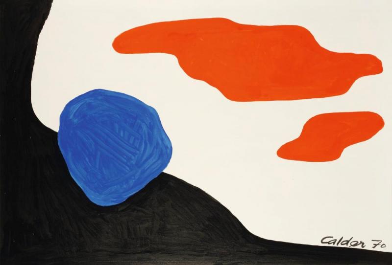 Blue Boulder, Red Clouds, 1970 Artwork by Alexander Calder
