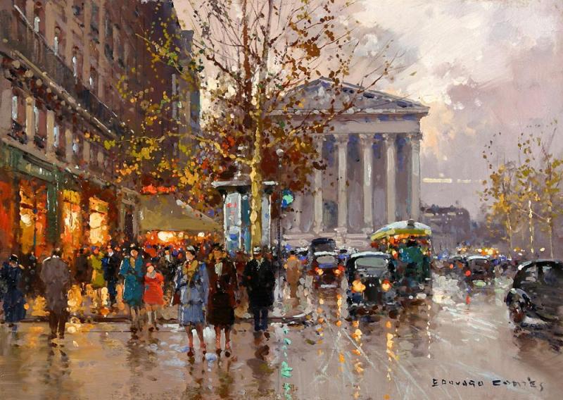 Rue Royale Madeleine Artwork by Edouard Léon Cortes