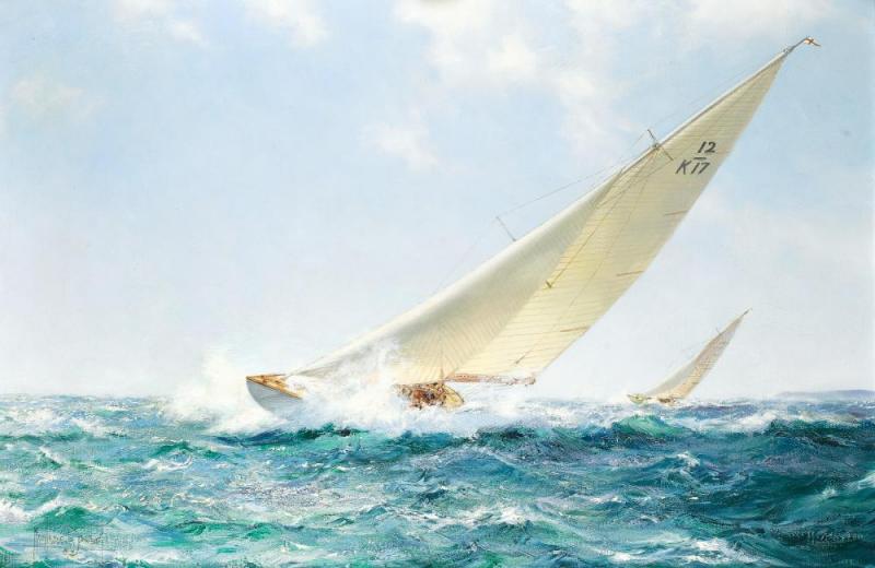 Slashing Along, The Sceptre Artwork by Montague Dawson